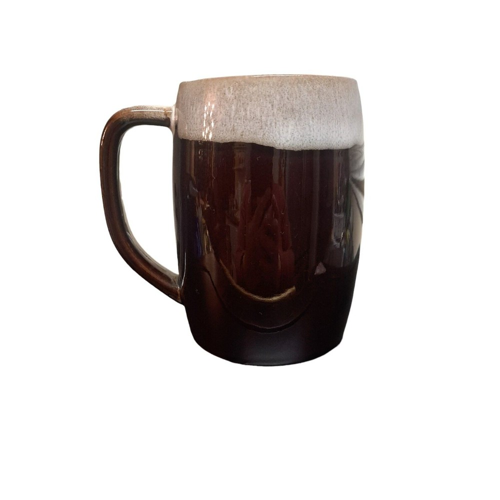 Vintage Brown Drip Glaze‎ Coffee Mug Cup Japan MCM 1970'S